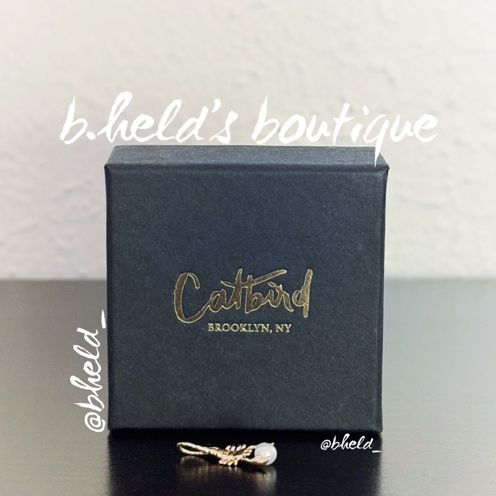 Catbird Jewelry Little Scorpion Charm Solid 14K Gold Pearl Limited Edition NWT - Picture 4 of 17